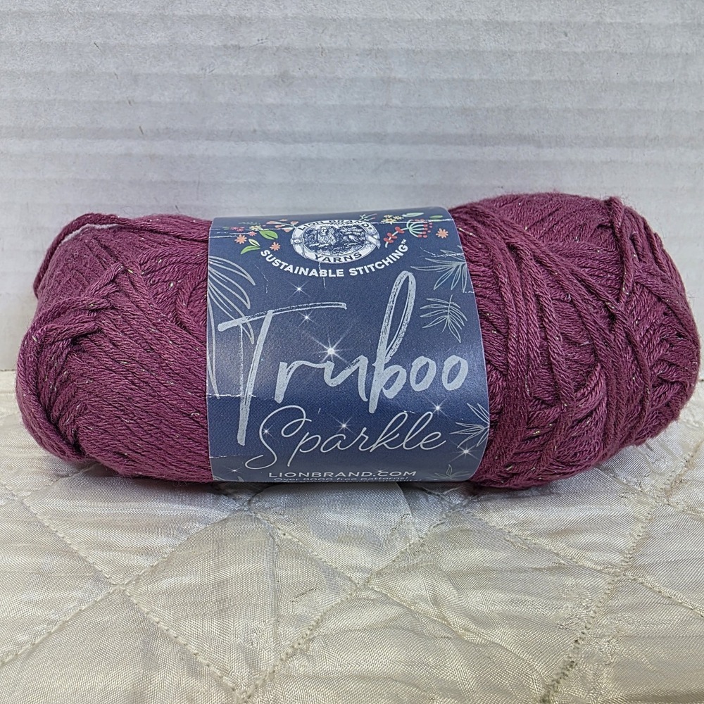 Lion Brand Truboo Sparkle Yarn-Plum - 836-303